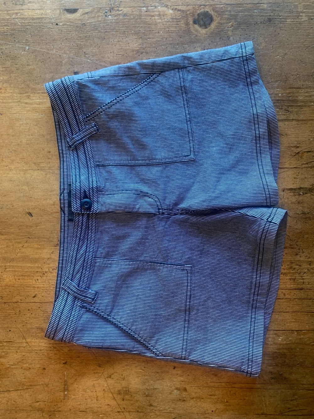 Prana Navy and White Pinstripe Women's Cargo Shorts - Picture 6 of 16